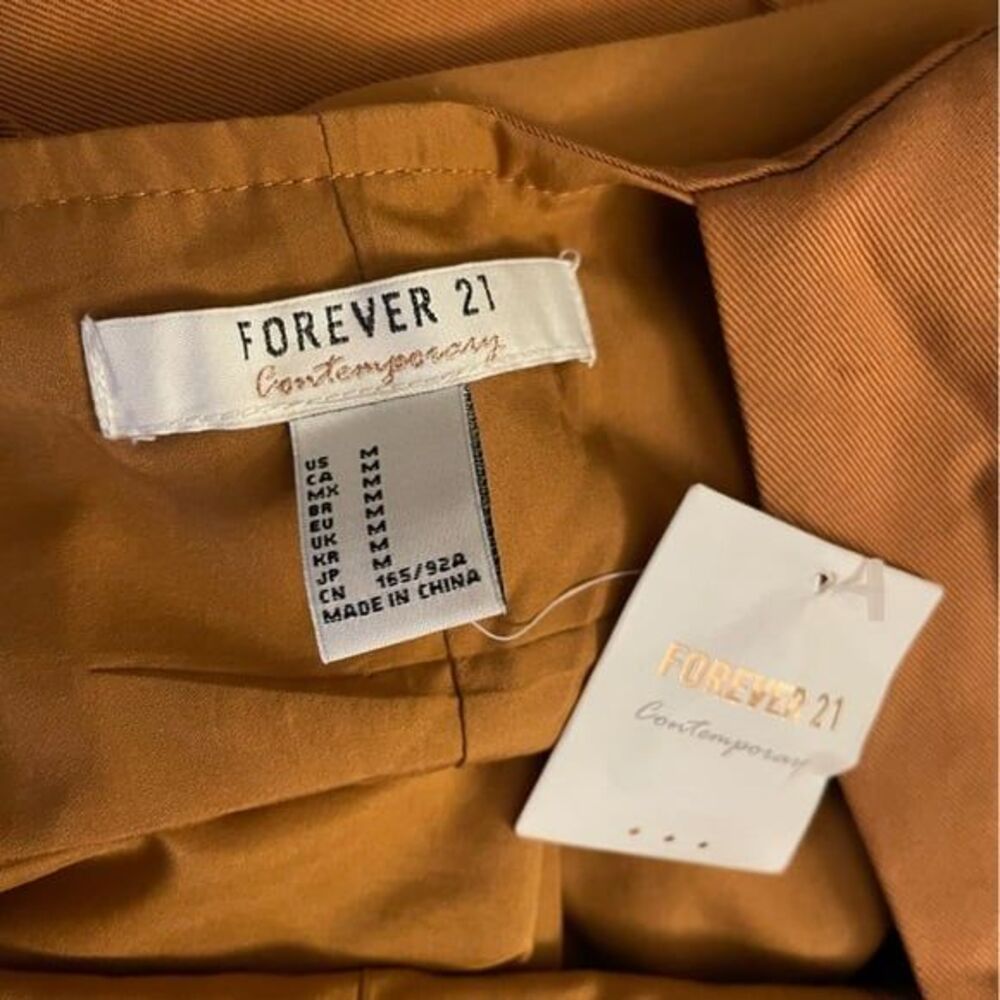 Forever 21 Medium Overalls Skirt Jumper Drop Pockets Lyocell Light Rust Orange